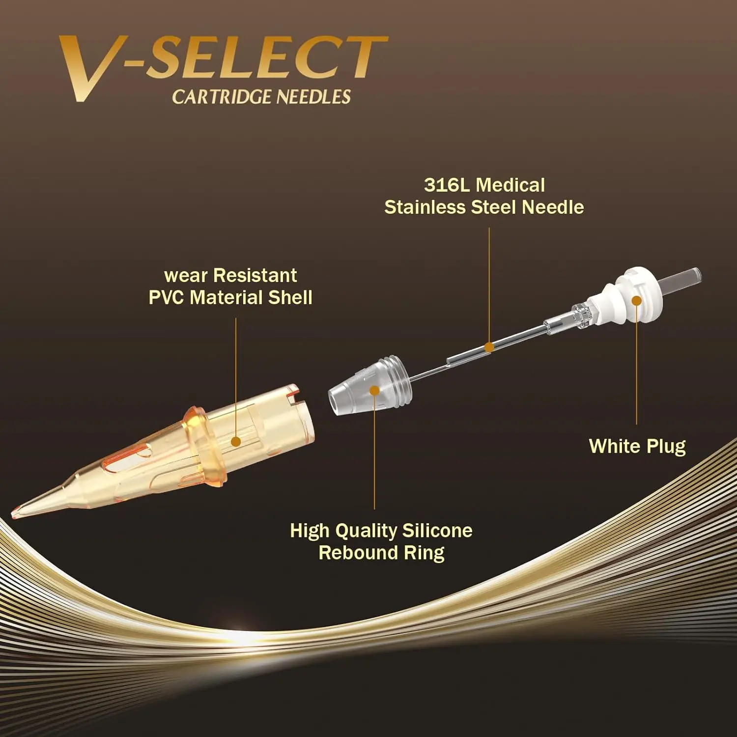 las agujas del cartucho del tatuaggio EZ V-Select # 12 agujas redondas del tatuaje del forro de 0.35m m para las empuñaduras 20pcs/caja de la máquina del tatuaje del cartucho