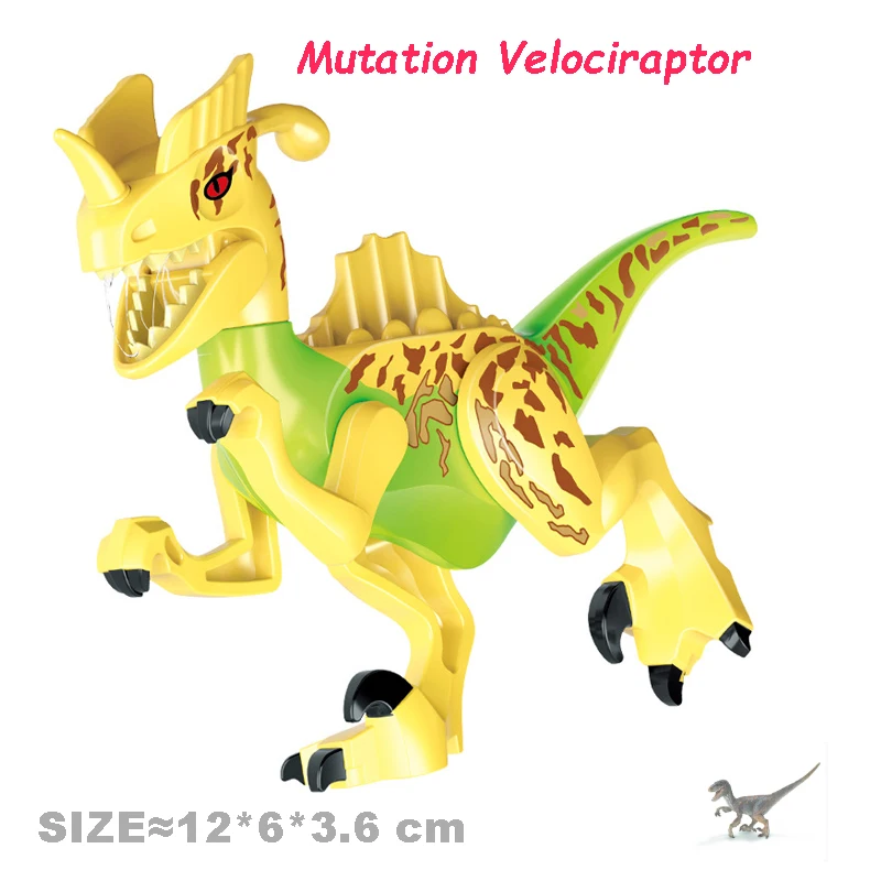 Jurassic World Bright Dinosaurs Velociraptor Triceratops Rex Pterosaur Model Assemble Building Blocks Toys For Children Boy Gift
