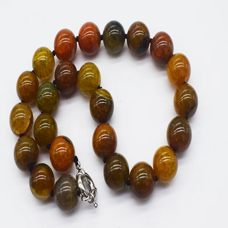 BROWN agate  paring round 12/14/16/18/20mm  necklace  wholesale beads 48cm FPPJ