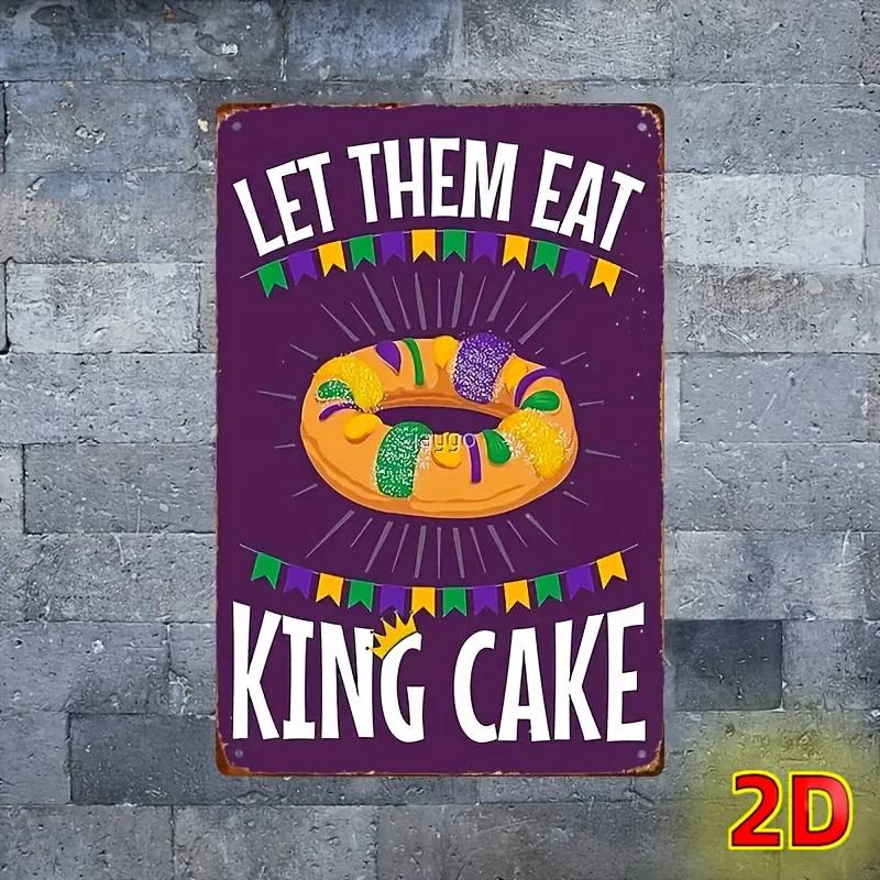 Vintage Mardi Gras King Cake Iron Wall Sign - es, 