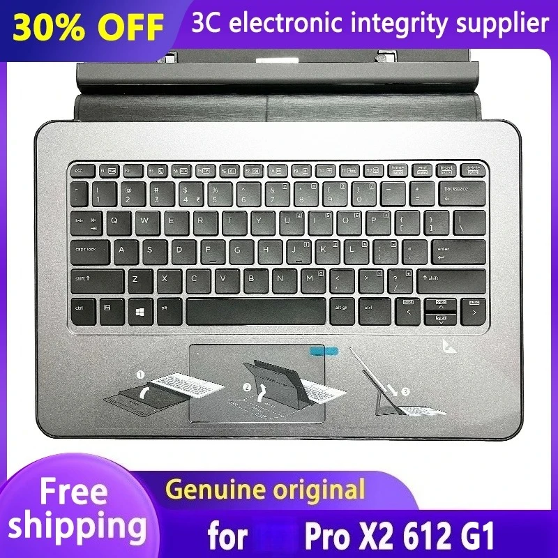 

Original New US/RU/EUR Keyboard for Pro X2 612 G1 Tablet PC Notebook Palmrest Upper Cover Laptop keyboard English 778779-001
