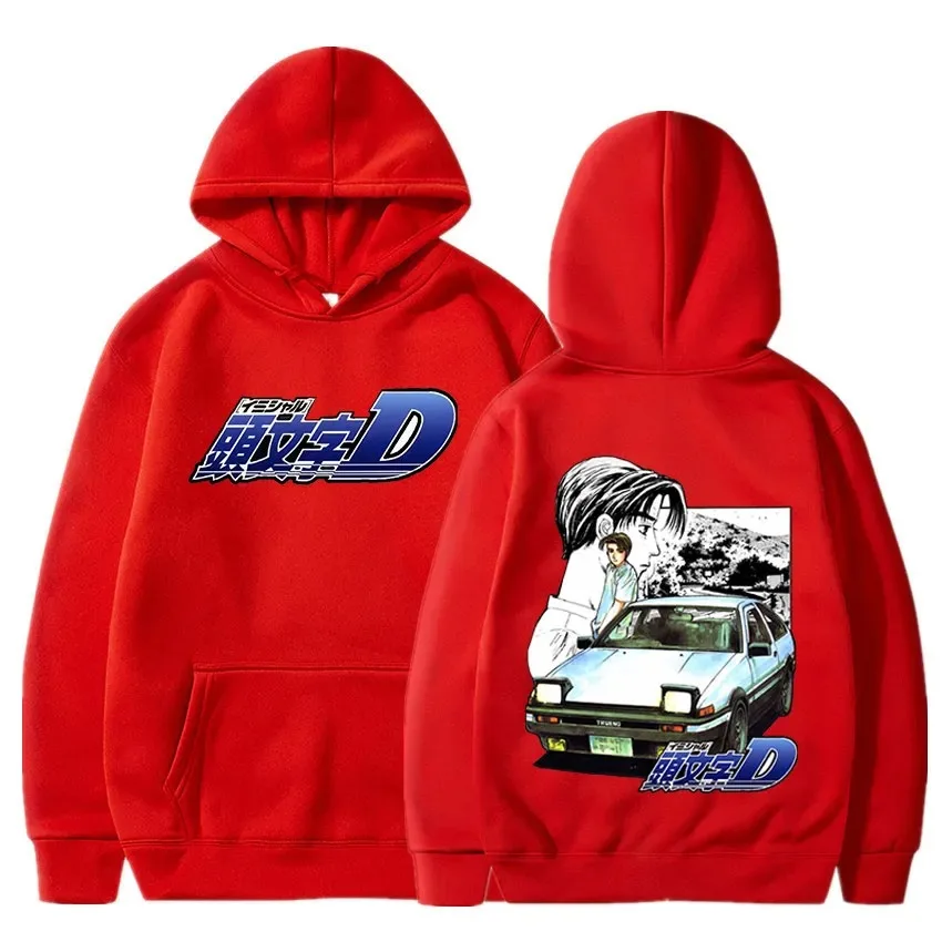 Takumi Fujiwara R34 Skyline GTR JDM Hoodies Vintage Long Sleeve Sweatshirt Japanese Anime Initial D Drift AE86 Racing Car Hoodie