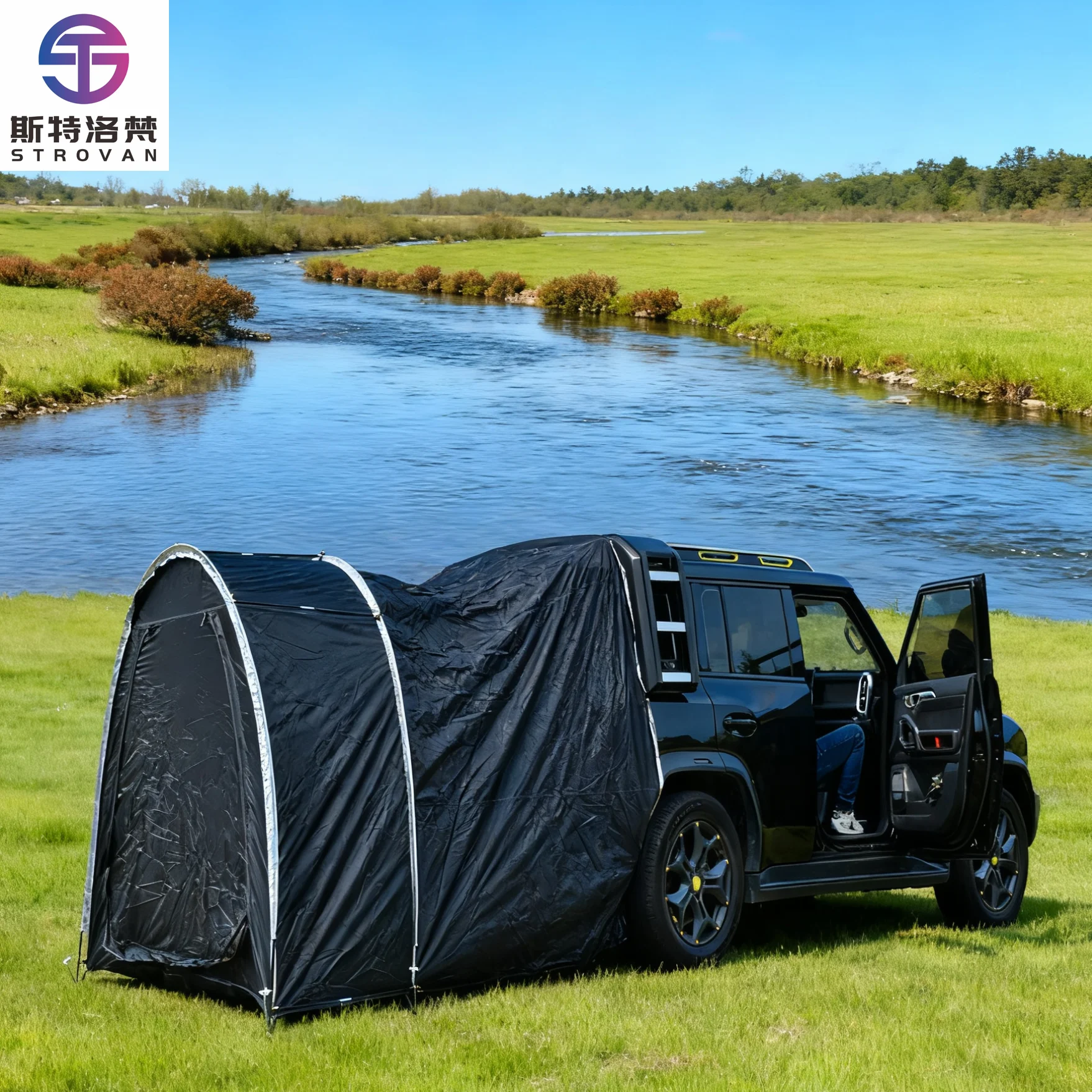

STLF LZS Suv Solo Car Camping Tent Waterproof Easy Setup Can Be Bike Use Tailgate Van Shelter One Room Lightweight Back of Car T