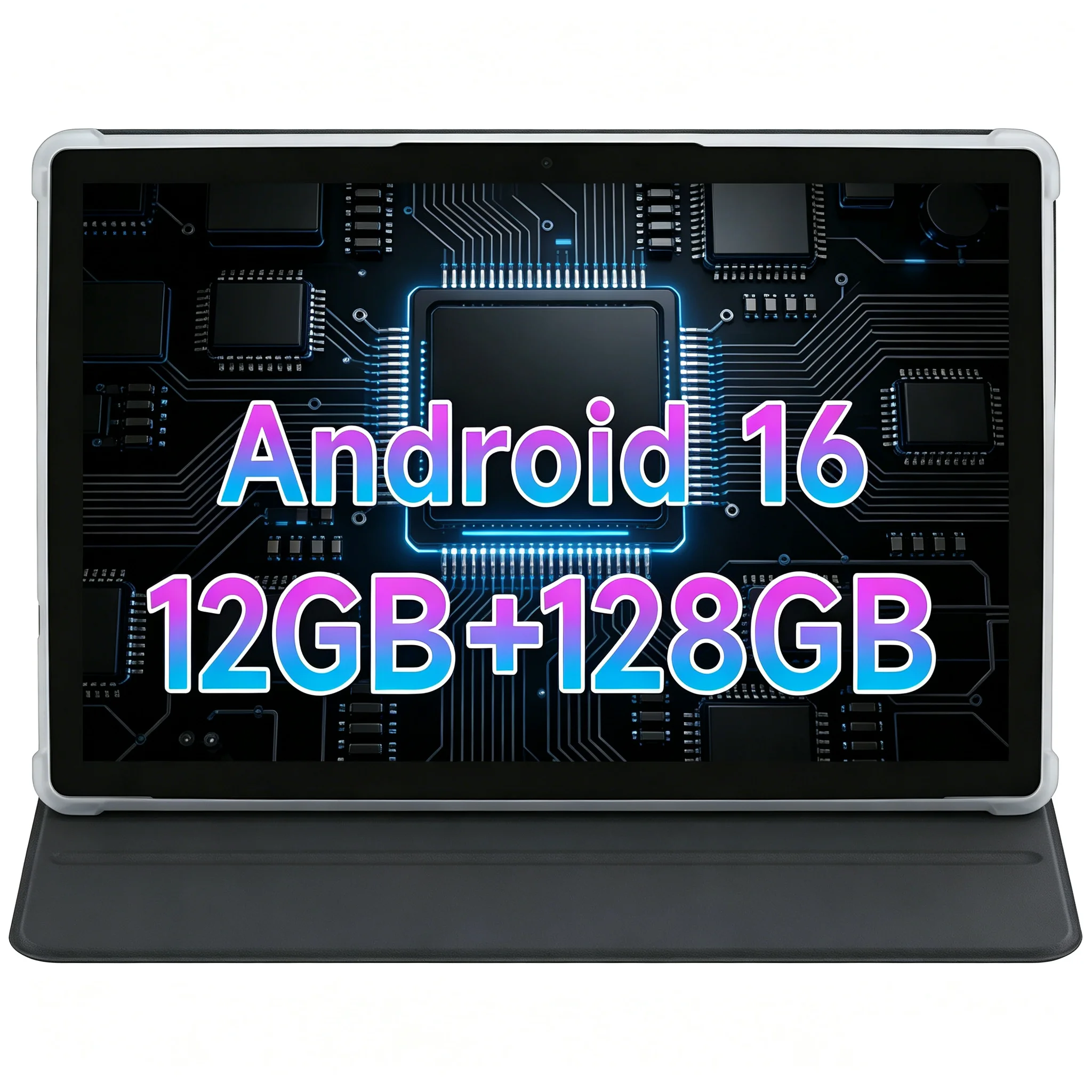 Paitanry 10.1 Inch HD IPS Android 16 Tablet 12GB+128GB Octa Core A537 5000mAh Battery Dual Speaker WiFi 6 Tablet for Kids Adults
