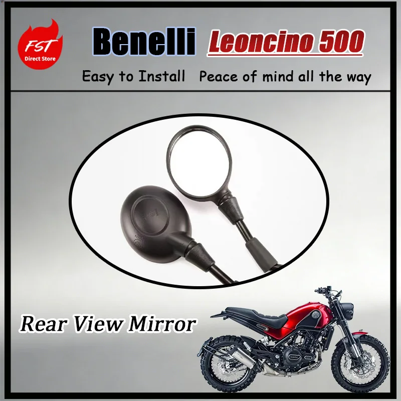 FOR Benelli Leoncino Genuine Replacement Mirrors BJ250 500 800 Rustproof Black Coated Rearview Set Motorcycle Accessories