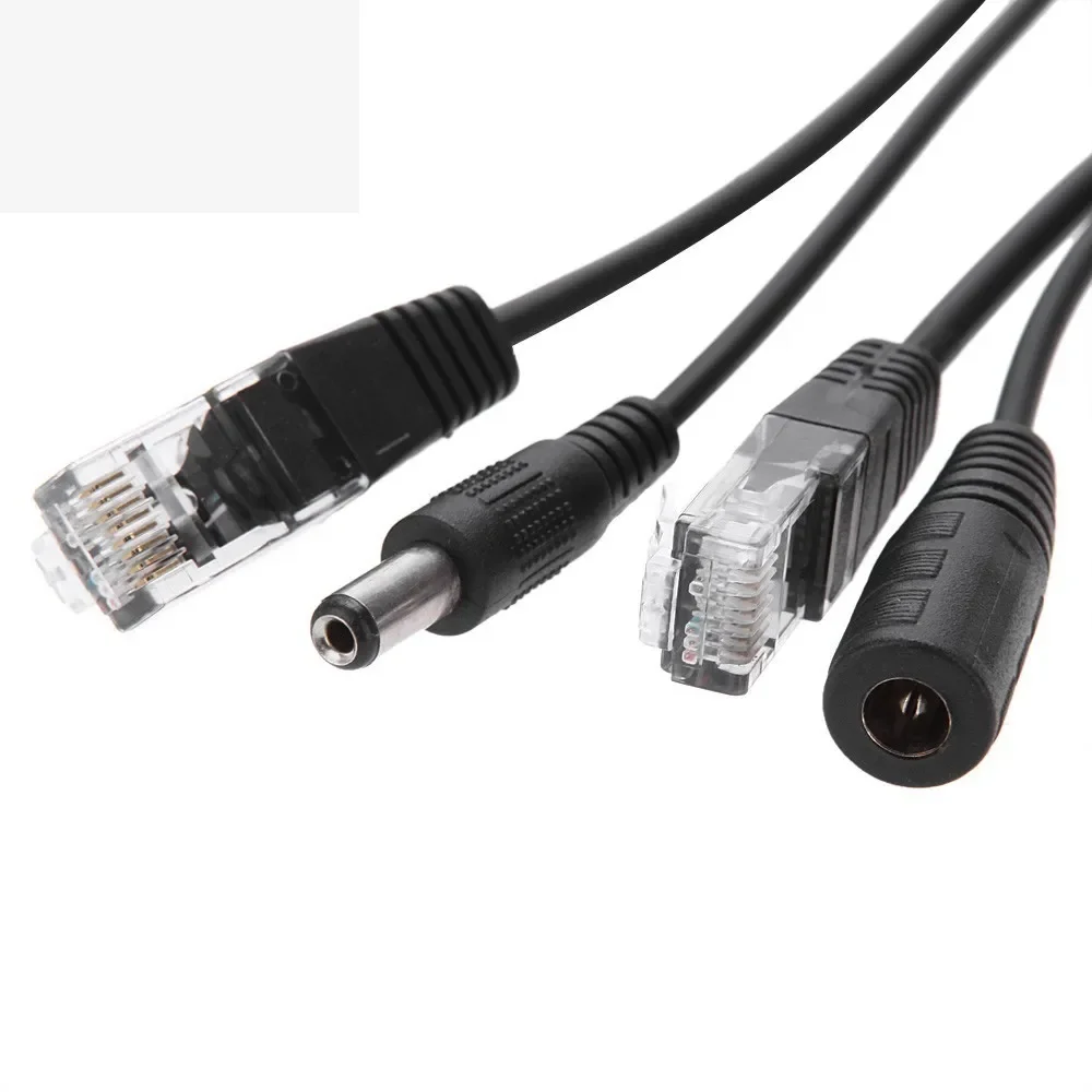 POE Adapter cable RJ45 Injector Splitter Kit Tape Screened Passive Power Over Ethernet12-48v Synthesizer Separator Combiner