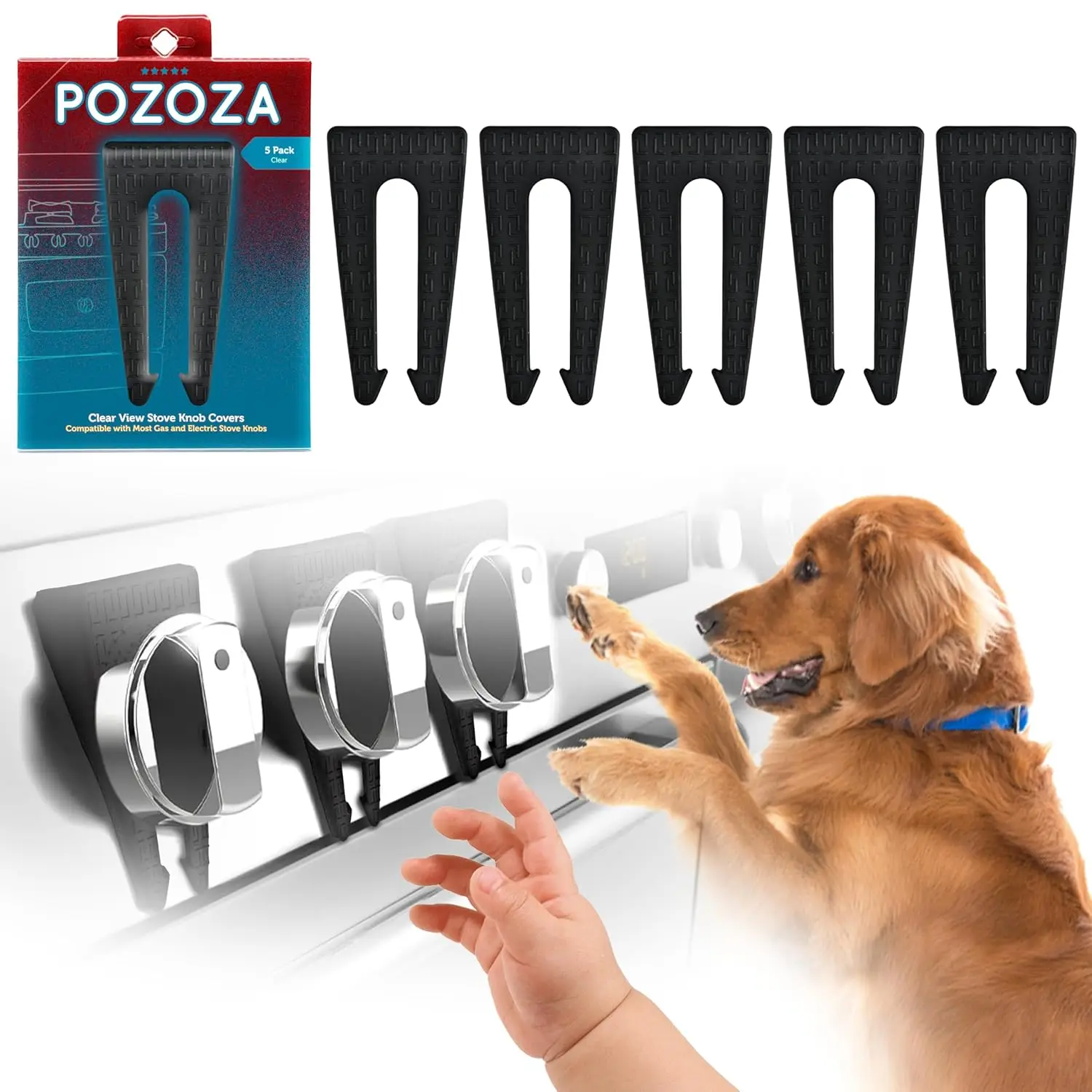 Stove Knob Safety Covers, Gas Stove Knob Locks & Oven Knob Covers for Child Safety, Gas Stove Child Safety Covers