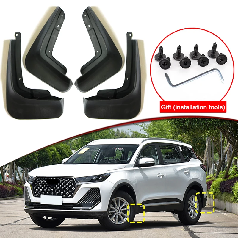 

Car Styling For Chery Tiggo 7 Pro Max 2024 2025 ABS Car Mud Flaps Splash Guard Mudguards MudFlaps Front Rear Fender Accessories