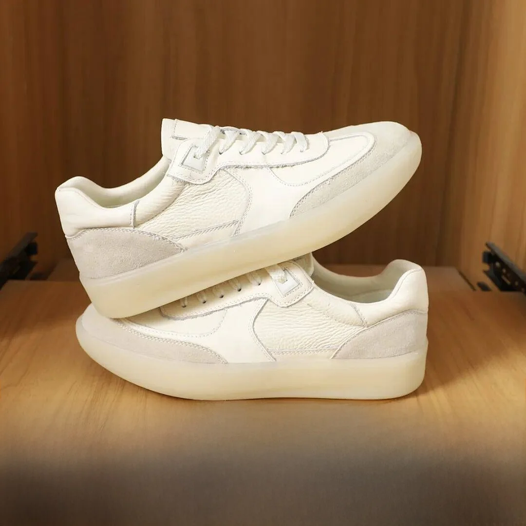 De Xin Men's Casual Shoes Soft Bottom Counterfeit Suede Splicing First Layer Cowhide Breathable Fall Fashion Low Top