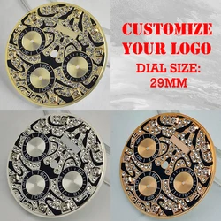 29mm tiger diamond dial suitable for VK63 movement luxury tiger dial watch accessories can be customized with your logo