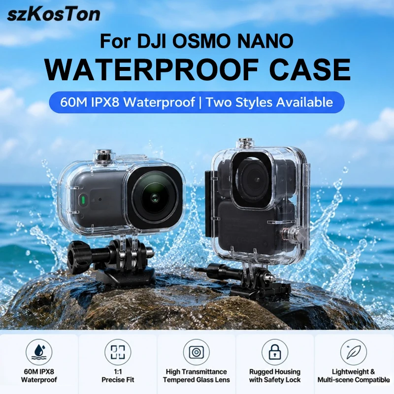60 m wasserdichtes Gehäuse für DJI OSMO NANO Unterwasser-Tauchgehäuse für DJI Nano Sportkamera-Zubehör
