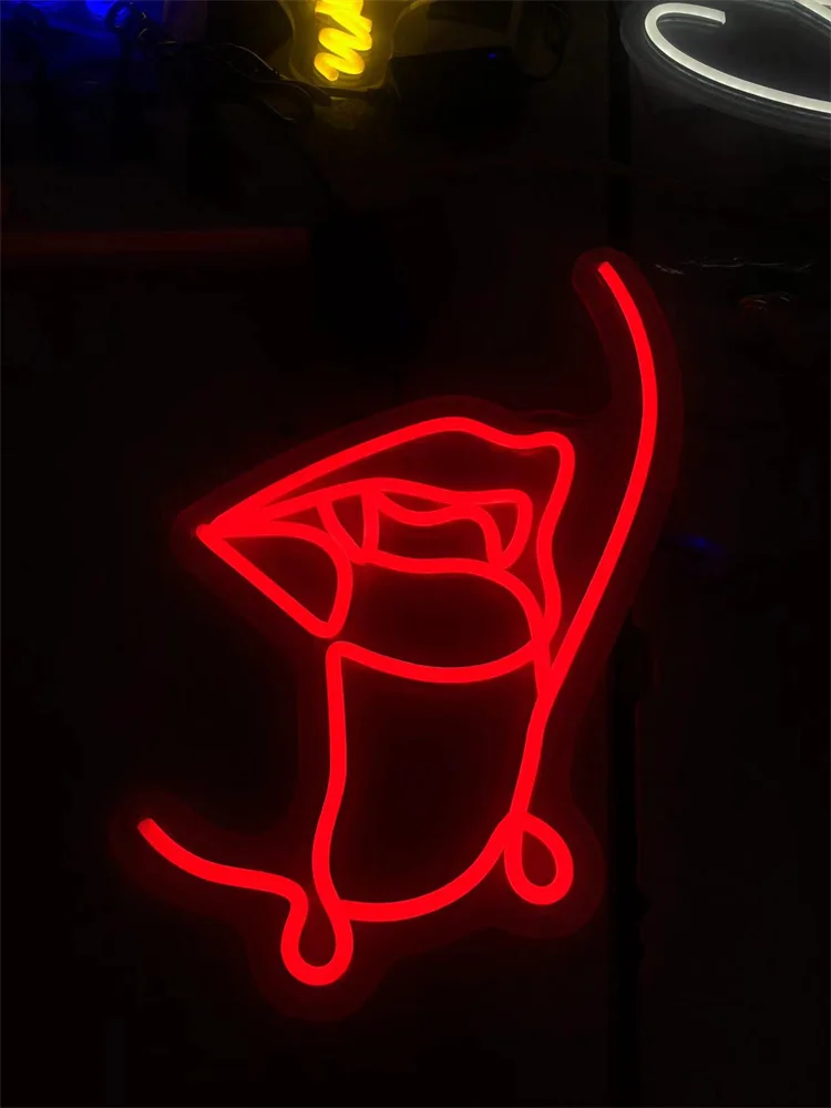 sexy Lips Neon Light for Wall Decor for Party Aesthetics Decoration Gift Creative Neon Sign for Unique Gift Bedroom Bar Room Art