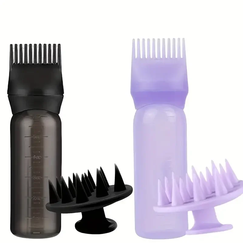 2PCS 3-in-1 Scalp Hair Care Tool Set, Root Oil Applicator Comb Bottle, Silicone Massage Shampoo Brush Washing Care Accessories