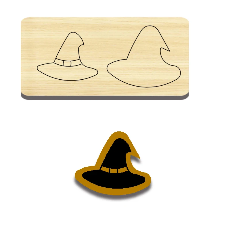 

Набор вырубных форм SIZZIXDIES для украшения на Хэллоуин: тыква 2 дюйма, шляпа 3 дюйма, деревянные вырубные формы.