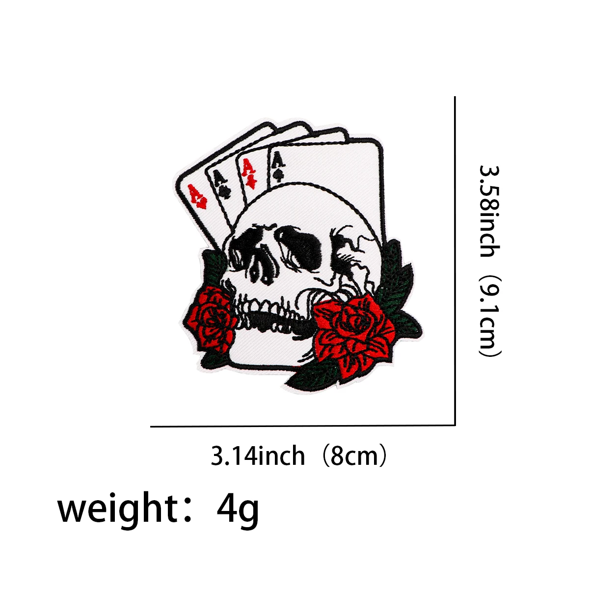 Skeleton Poker Cards Embroidery Patch Iron On Patches on Clothing Backpack Patches for Jackets DIY Patch Stickers Accessories