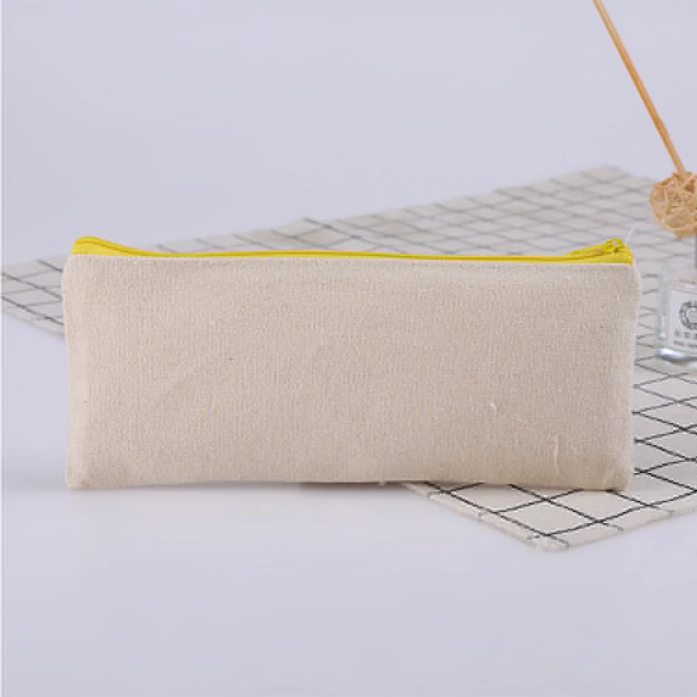 

10PCS Zipper Bag Pencil Case Canvas Large Capacity Pouch Student Stationery Storage Travel Makeup Multifunction Lightweight