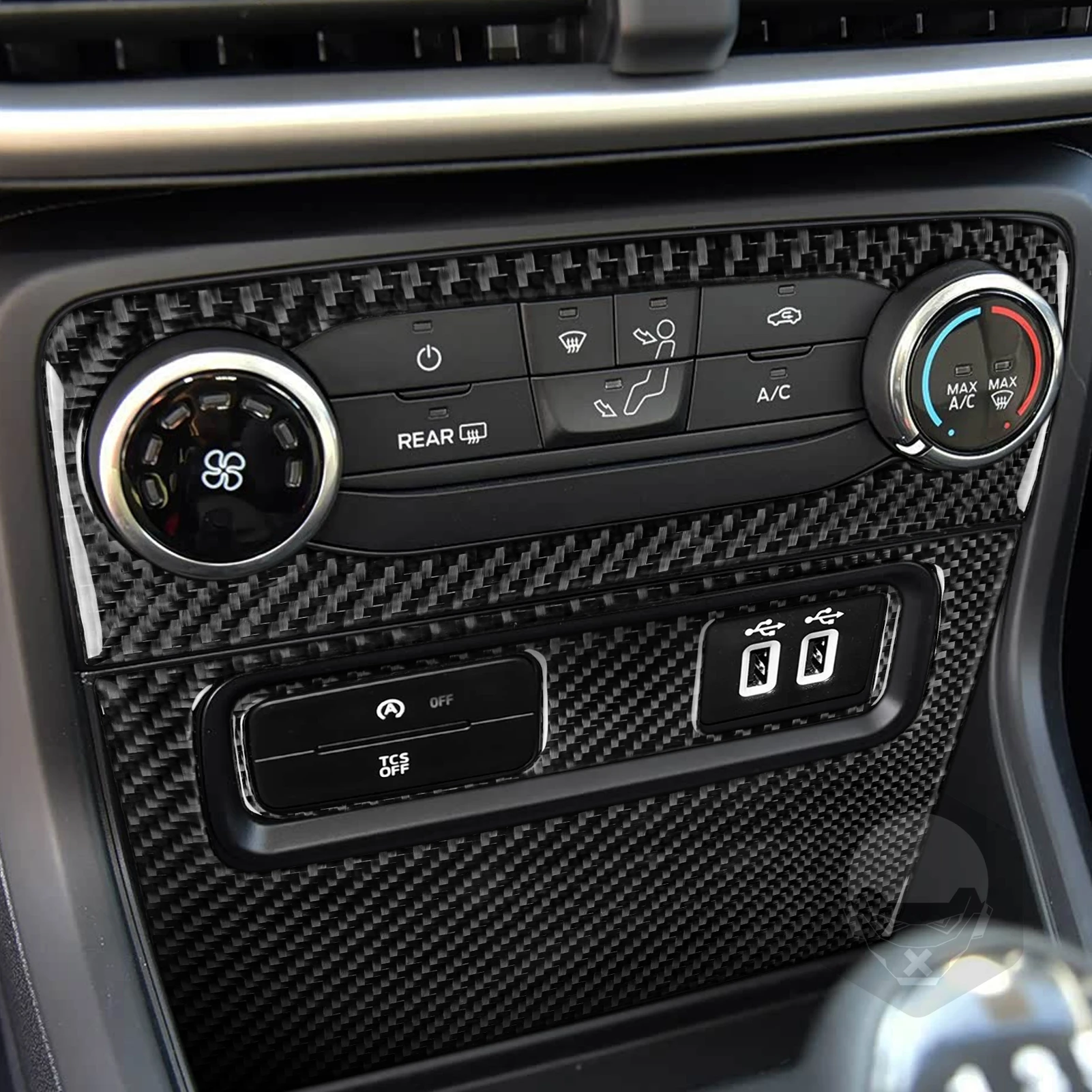 Real Carbon Fiber Car Accessories Center Console Set Soft Cover Sticker For Ford EcoSport 18 2019 2020 2021 2022 2023 2024 2025