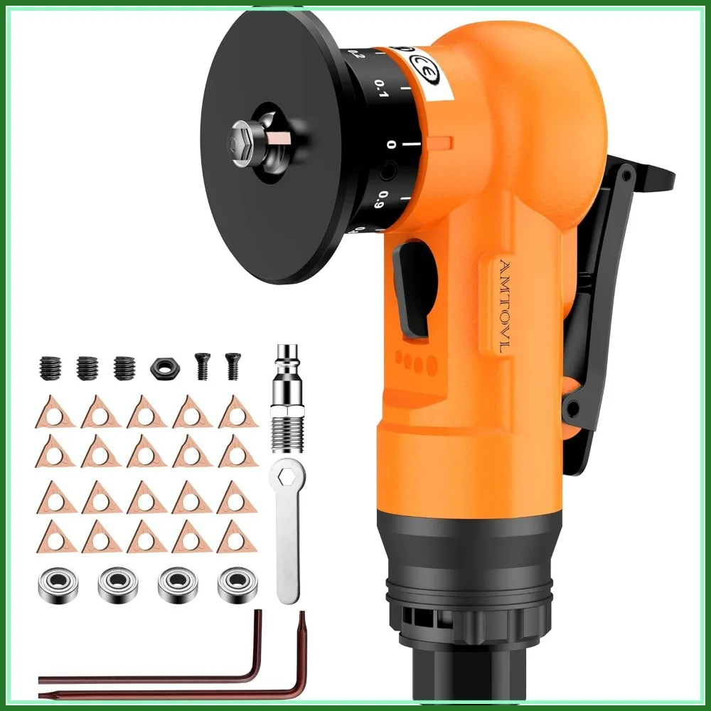 

Mini Air Chamfer Tool 45° 30000 RPM Pneumatic Beveling Machine with 10 C-Angle & 10 R-Angle Blades for Metal Wood 1/4" Air Inlet