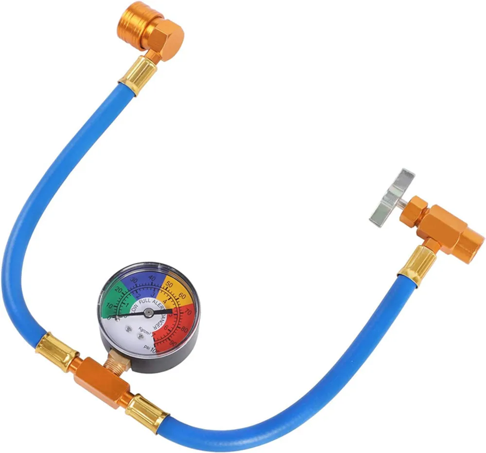 Automotive Air Conditioning Fefill Kit  r134a AC Recharge Measuring Hose Refrigerant Gas With Pressure Gauges