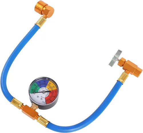Imagen 2 del producto Kit de llenado de aire acondicionado automotriz r134a Manguera de medición de recarga de CA Gas refrigerante con manómetros