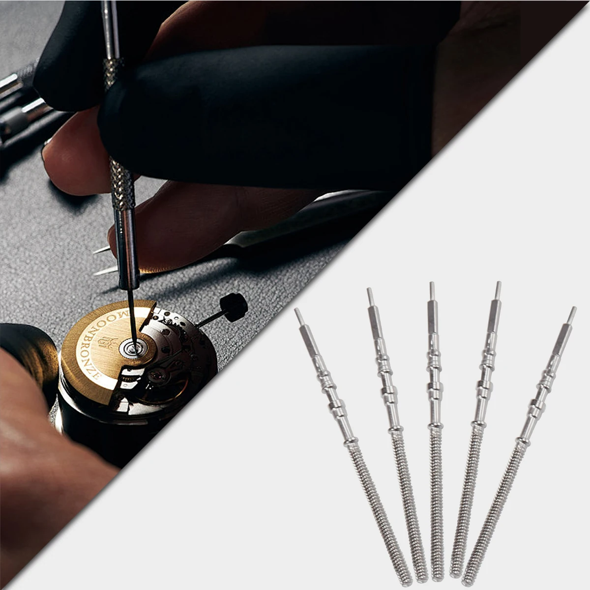 1-5 個のムーブメント時計スチールステムクラウンキット時計の部品 NH35 NH36 NH38 NH39 ムーブメント時計ステムスペアパーツ