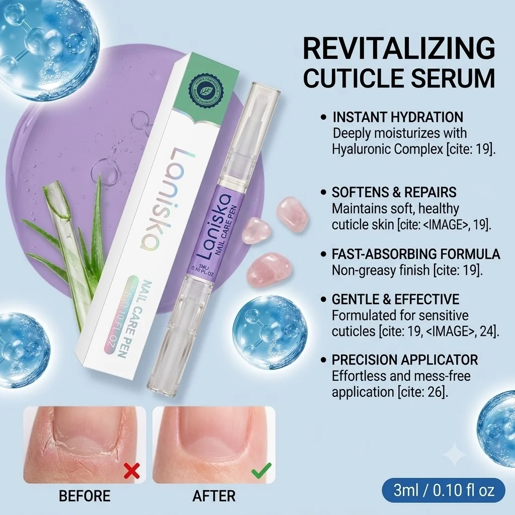 Laniska 3ml Tea Tree Oil Nail Care Pen Cuticle Oil Repair Serum for Cracked Fragile Nails Moisturizing Nourishing Treatment