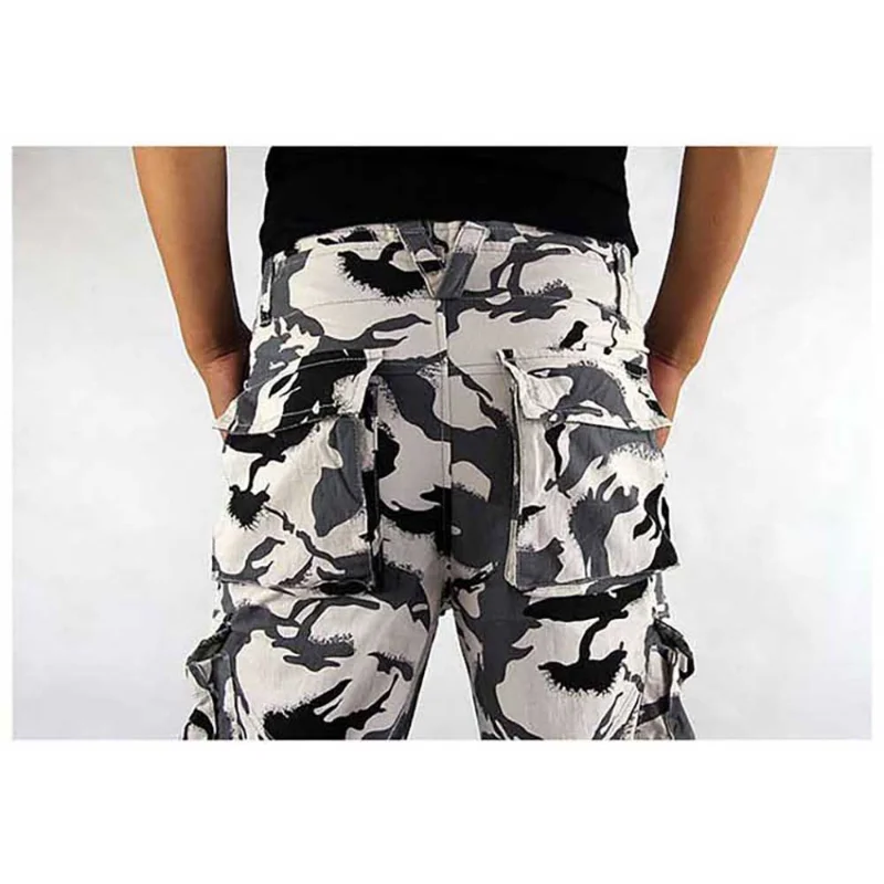 Pantalon Cargo décontracté, nouvelle mode, Streetwear ample, salopette Camouflage de neige pour homme, Baggy à poches multiples sur le champ de bataille