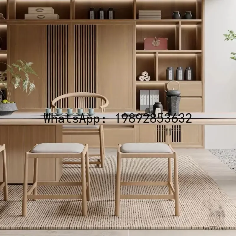 H5.15  new chinese style tea table and chair set - zen-inspired solid wood kung fu tea table, dual-purpose desk