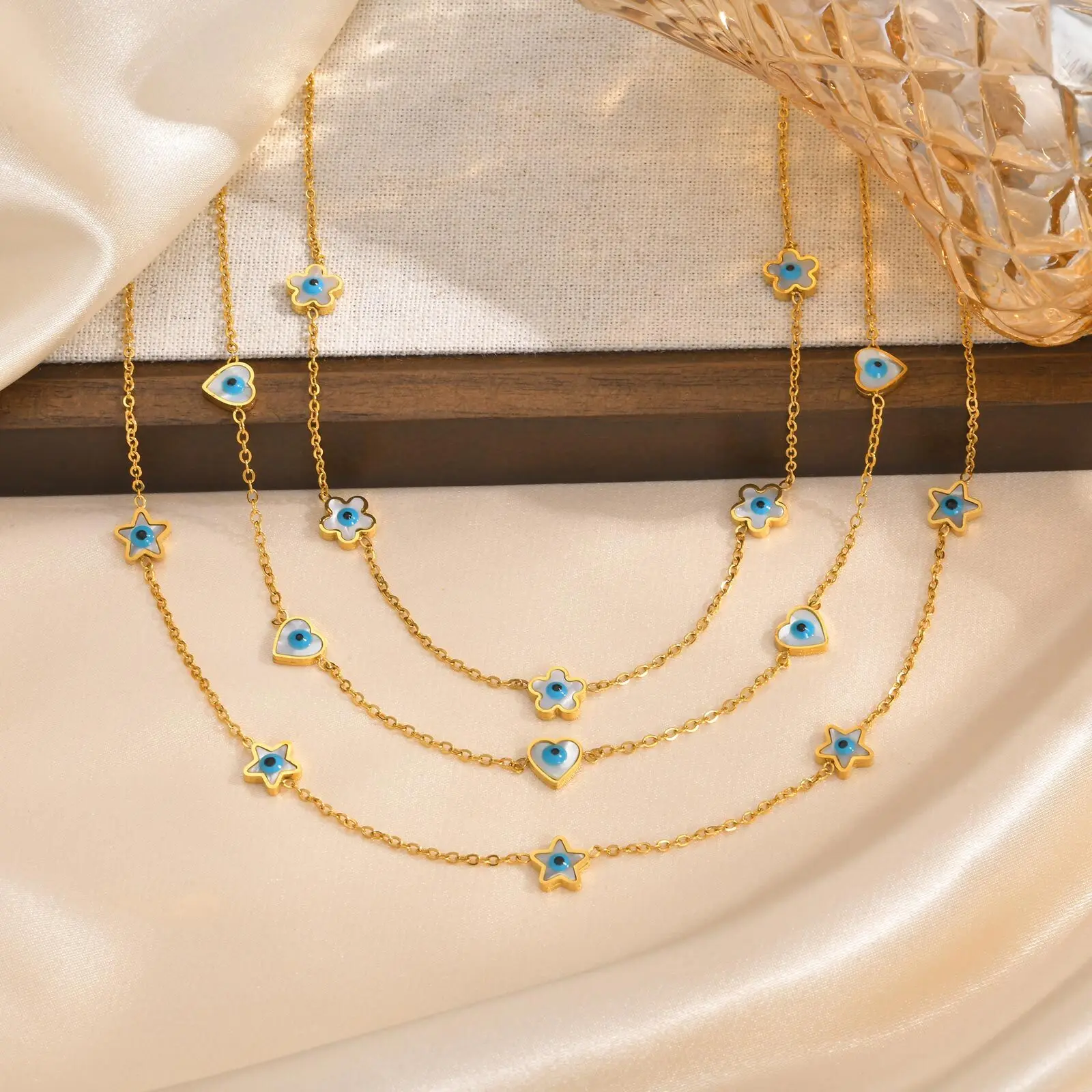 Evil Eye Choker Necklace, Charms Blue Eye Protection Necklace for Women, Lucky Jewelry Gift - Image 2