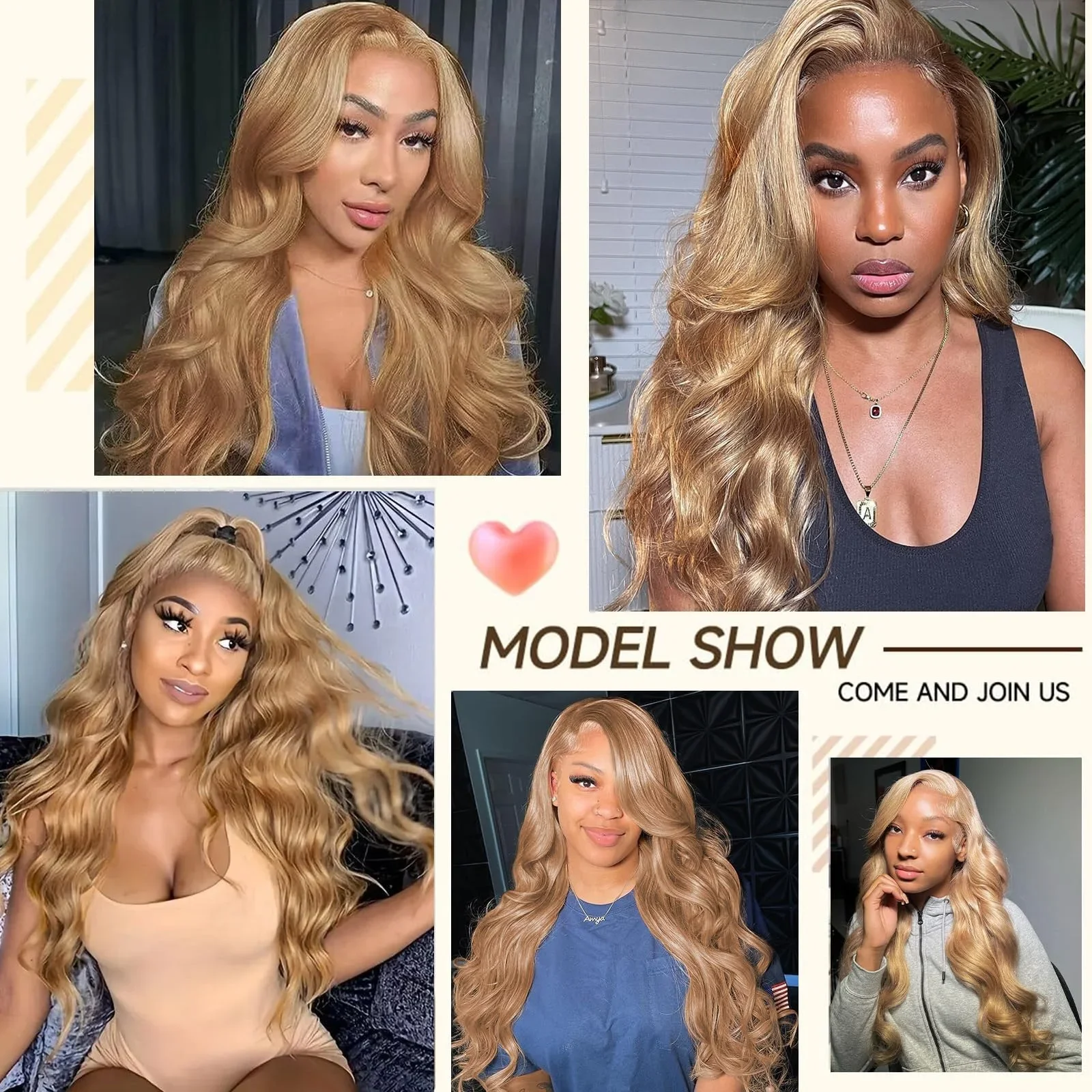 Parrucca anteriore in pizzo trasparente biondo miele onda del corpo 13x6 parrucche frontali in pizzo HD capelli umani parrucche colorate da 30 pollici per le donne Choic