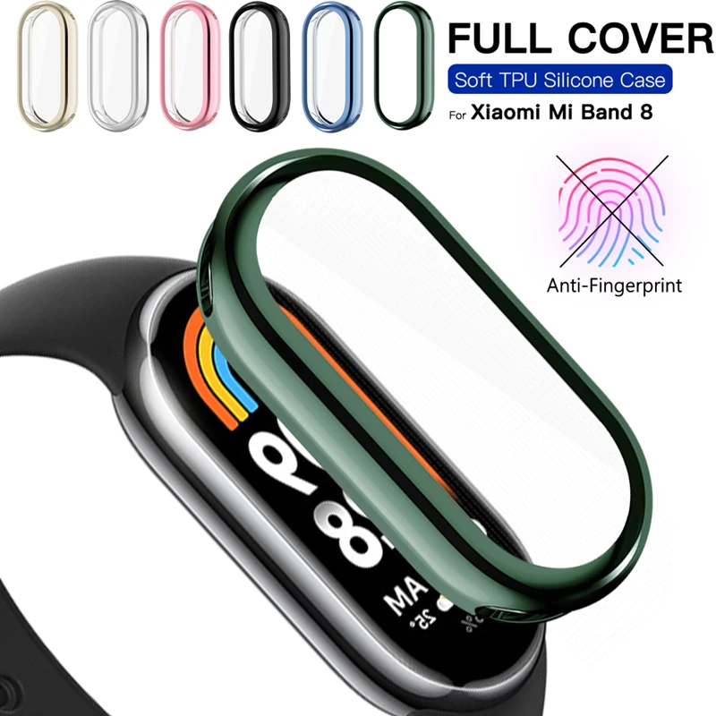 

Защитный чехол для экрана с покрытием для Xiaomi Mi Band 8, Мягкий защитный чехол для HD-экрана, защитный бампер с полным покрытием для MiBand8