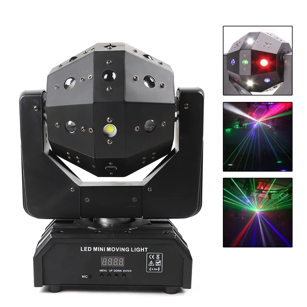 RGBW LED Laser Moving Head Stage Light New DMX DJ Disco Party Effect Lighting