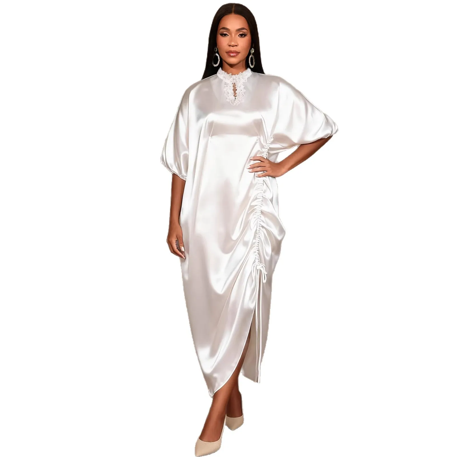 African Clothes for Women Dashiki Ankara White Lace Outfits Gown Plus Size Wedding Party Dresses Kaftan Boubou Robe 2026