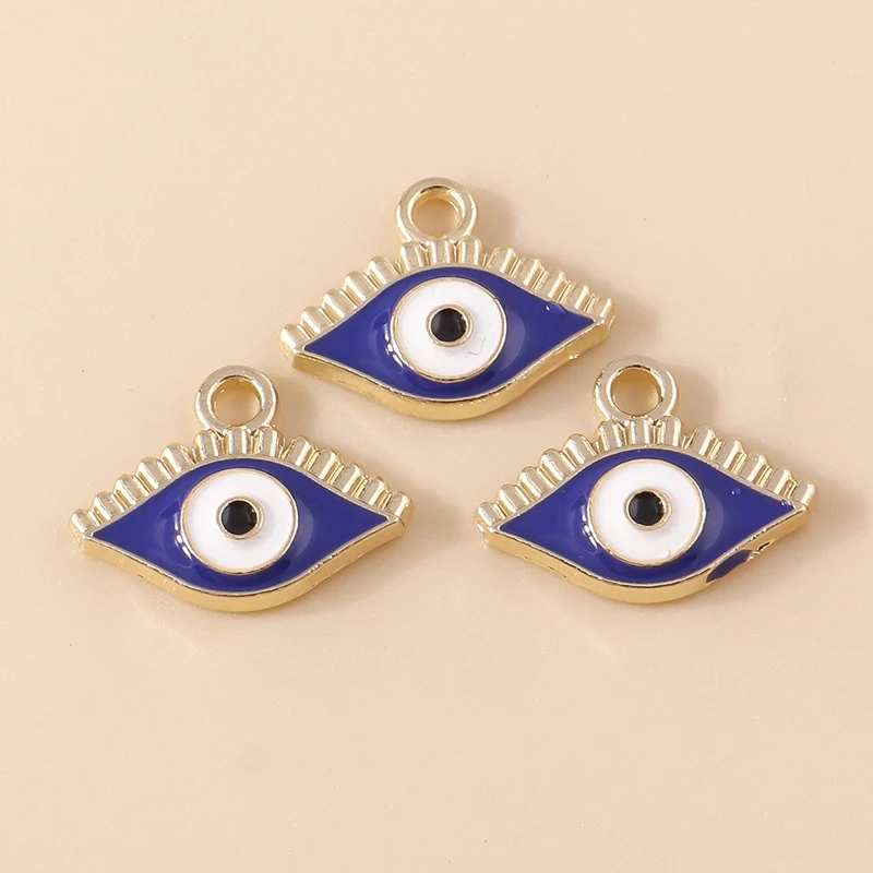 20 Stück Niedliche Emaille-Anhänger mit Bösem Auge und Herz für Schmuckherstellung, Ohrringe, Halsketten, Armbänder, DIY-Bastelbedarf – Detail 32