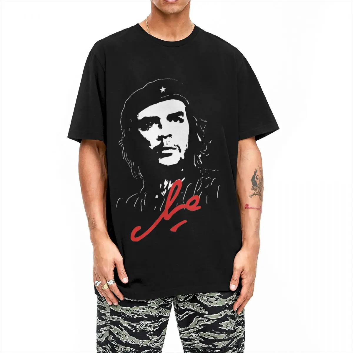 Men Che Guevara T-Shirts Retro Political Revolution Cuba Cotton Top Tees Summer Short Sleeve T Shirt O-Neck Tee Shirt Plus Size