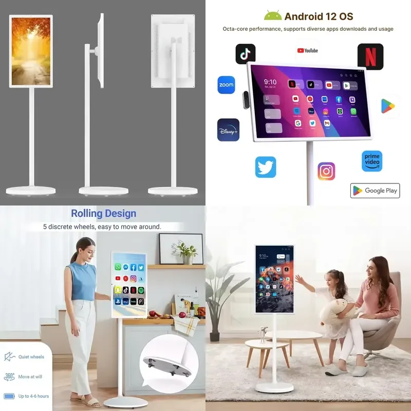 27 Inch Portable Smart TV Touch Screen 1080P HD Mini Television for Home Travel Gaming Office Dormitory Bedroom Entertainment