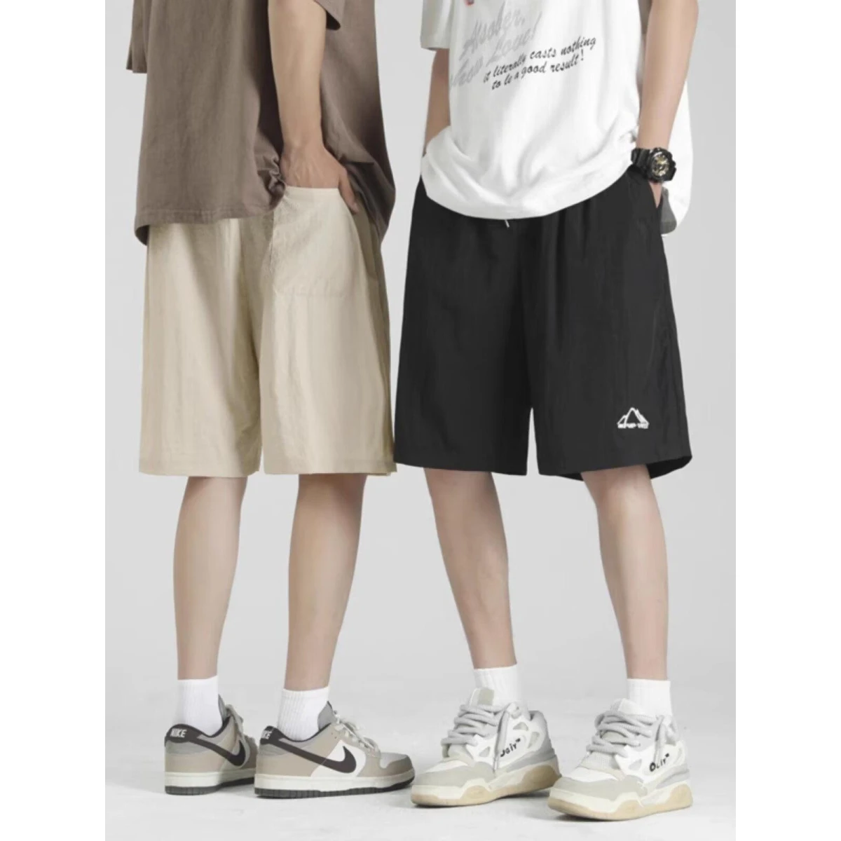 American Style Casual Shorts Men's Summer Thin Loose Drawstring Slimming Sporty Wide Leg Pants Business Casual Straight Leg