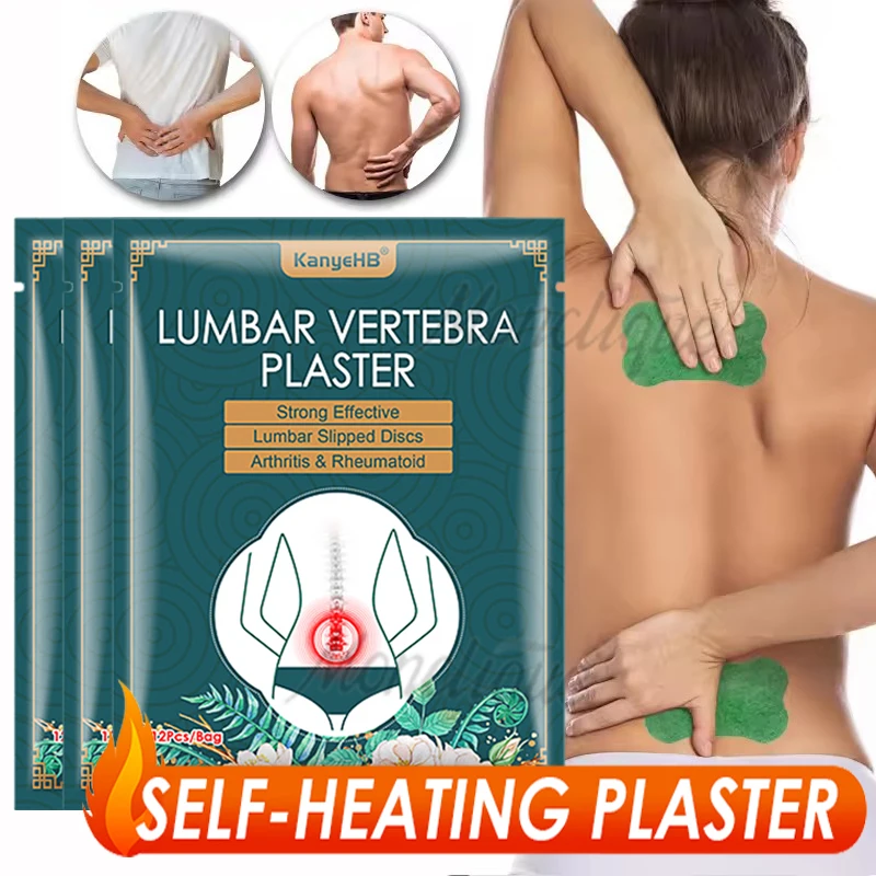 

24-72PCS Lumbar Hot Patches Neck, Shoulder and Knee Patch Back Waist Self-heating Paste for Running Yoga Fitness Exercise
