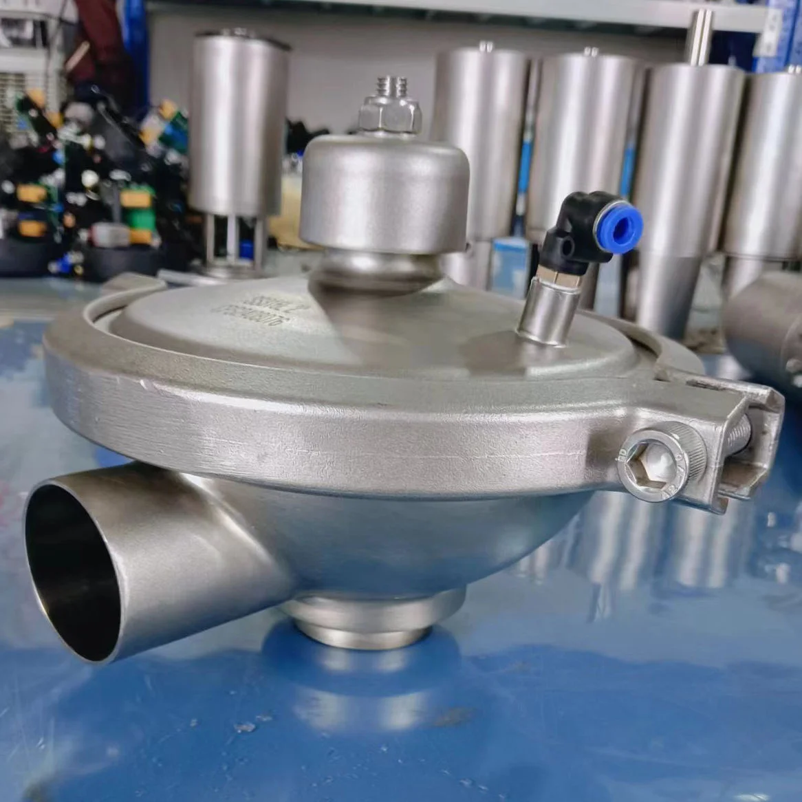 YS Sanitary 304/316L Stainless Steel Constant Pressure Valve with PTFE Diaphragm for Food Beverage Pneumatic Modulating Control
