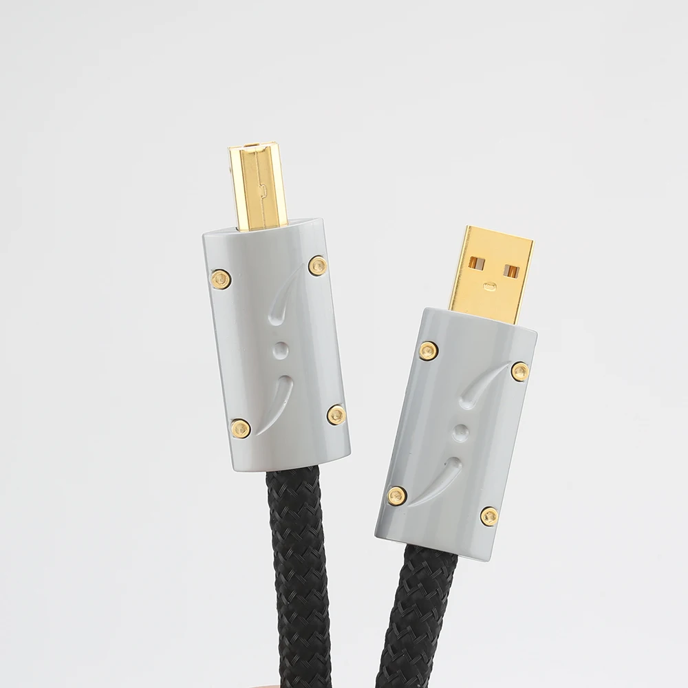 ใหม่ Viborg UC01 HI-End OFC USB Audio Audiophile USB AB A-B DAC ทองชุบ DAC ตัวถอดรหัสสายเคเบิลเครื่องพิมพ์