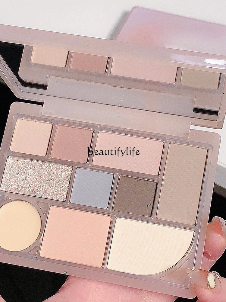 10 Color Makeup Integrated Disc Light Crouching Silkworm Repair Blush Eye Shadow Brighten Multifunctional Makeup Palette