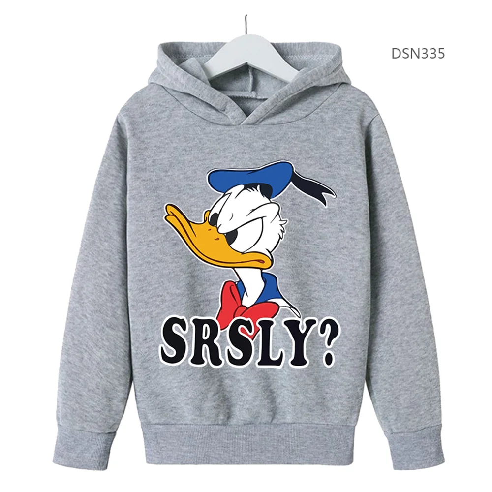 2024 Disney Hoodie Y2K 90s Cartoon Manga Anime Donald Duck  Children Clothes Kid Girl Boy Sweatshirt Hoody Baby Top Pullover