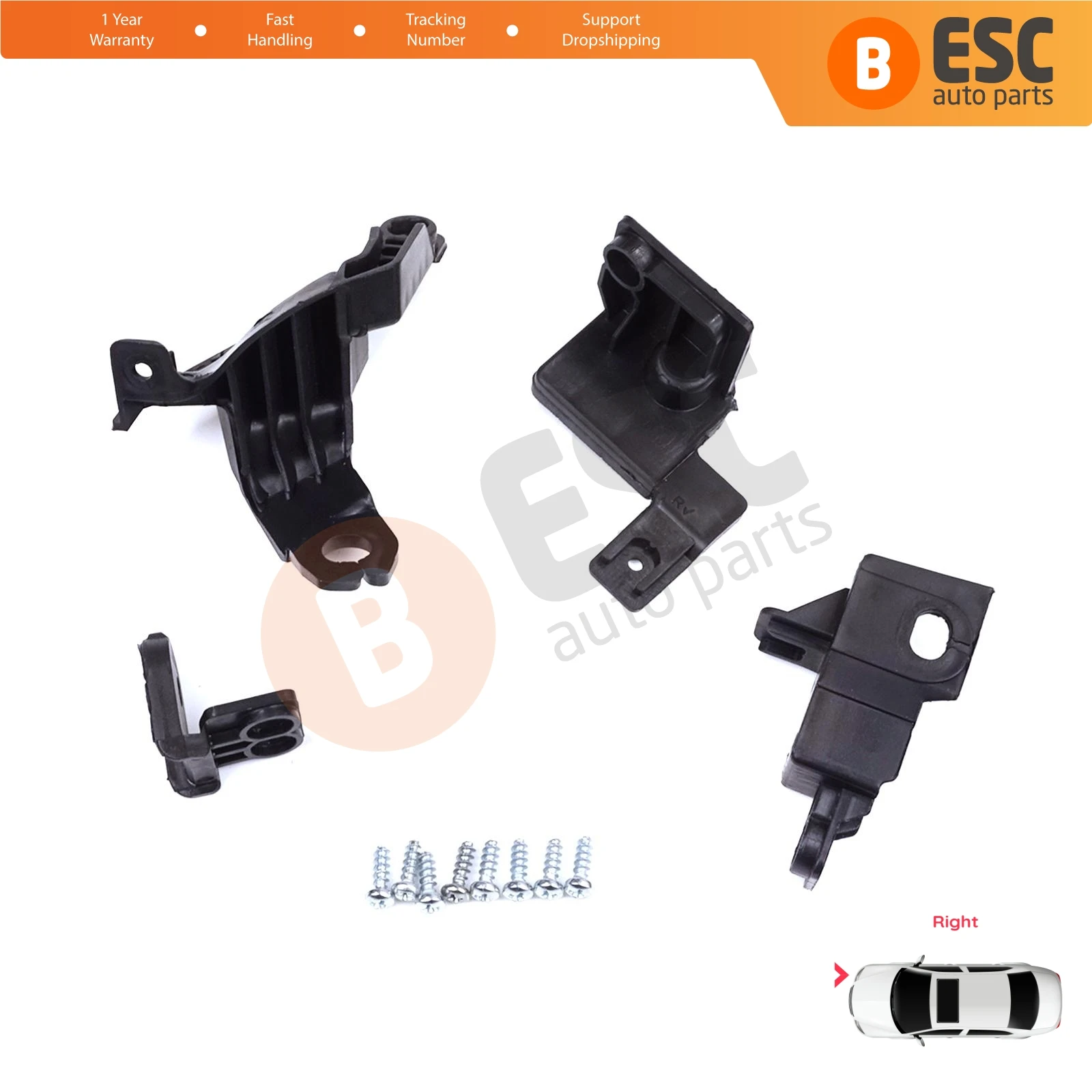 EHL586-2 Headlight Holder Mount Repair Bracket Tab Set Right Side for Toyota Corolla MK12 E21 EA1 EH1 2019-On 81130-02T30