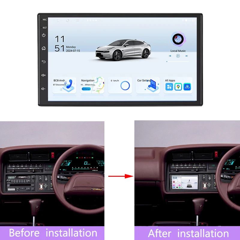 

7-дюймовая автомагнитола Android 15 для Toyota Hiace 1989-2004 с GPS-навигацией, CarPlay, 2DIN, FM-стерео, камерой заднего вида, Bluetooth