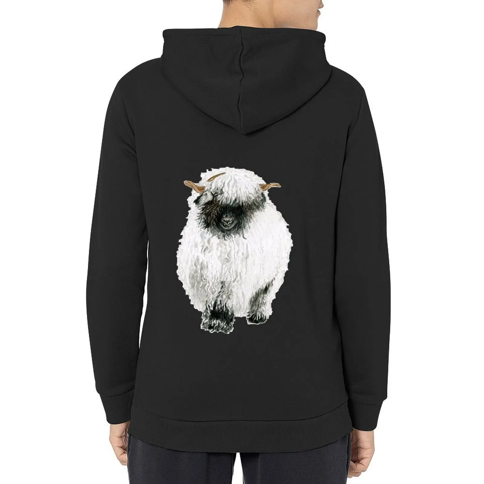Valais Blacknose الأغنام رسم هوديي الملابس الكورية ملابس الخريف الكورية الرجال ملابس الخريف الرجال هوديس للرجال