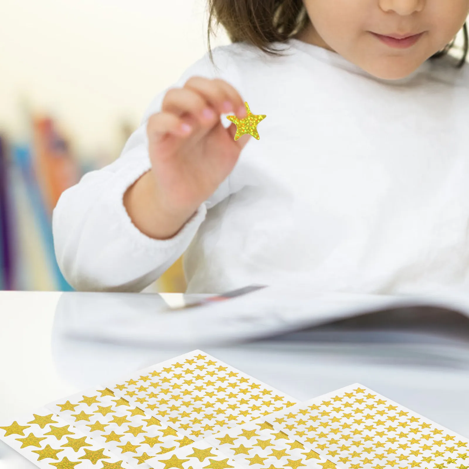 30Sheets Golden Star Reward Stickers Motivation Stickers Removable Classroom Decals for Teachers Students Kindergarten