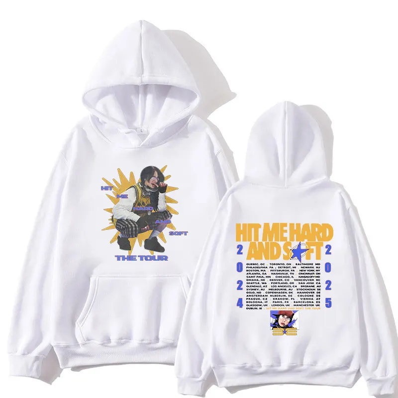 Hit Me Hard and Soft 2024-2025 Tour Merch Hoodies Men Women Fashion Hip Hop Oversized Sweatshirt Long Sleeve Pullovers Fans Gift