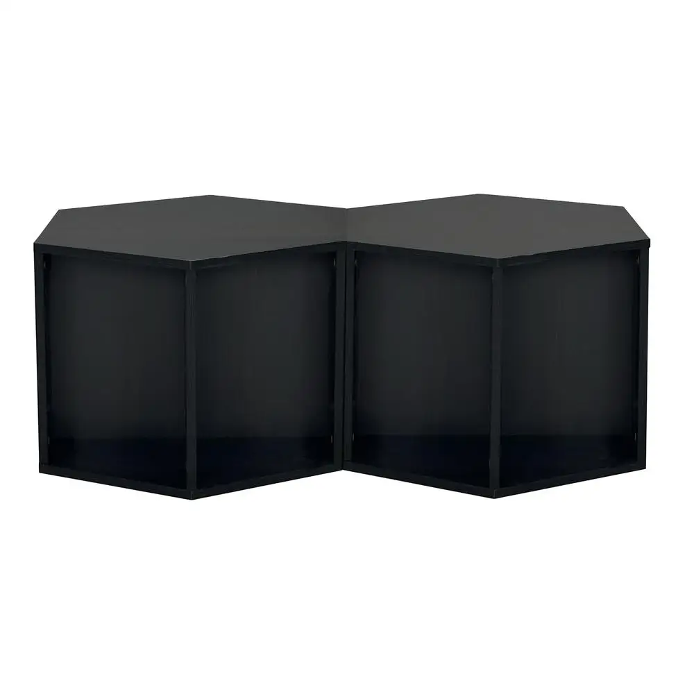 Set tavolino esagonale 2 pezzi Birmano Sumac Tavolino moderno geometrico Comodino con ripiano portaoggetti