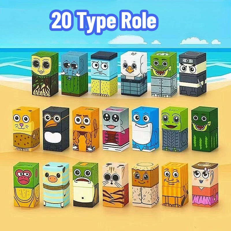 Klocki magnetyczne Tung Tung tung Sahur, układanka, kostka, zabawka edukacyjna STEM dla dzieci, model DIY Turarero, rozwijająca inteligencję.