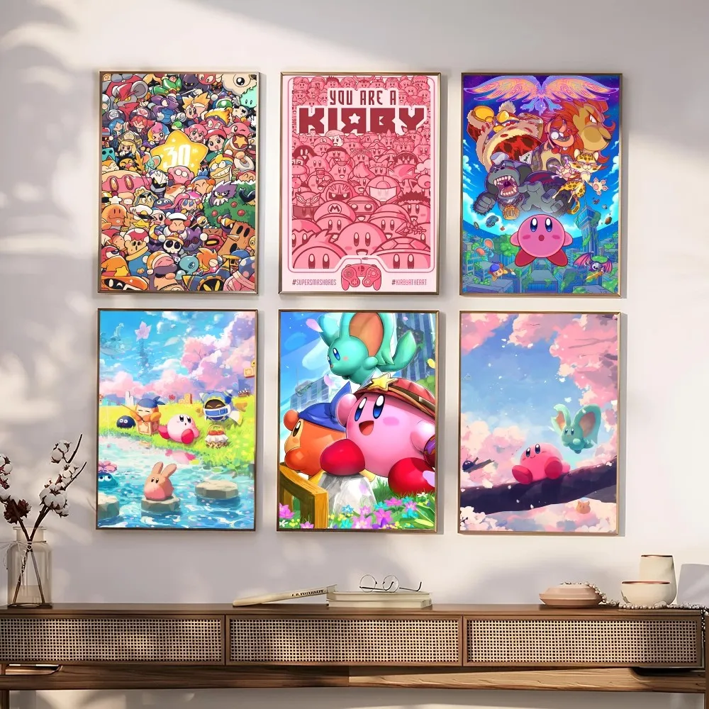 Anime K-kirby Kawaii Poster Paper Print Home Living Room Bedroom Entrance Bar Restaurant Cafe Art Painting Decoration